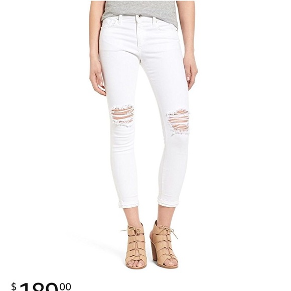 Joe's Jeans Denim - NWT Joe’s Jeans Rolled Crop Distressed in White 29